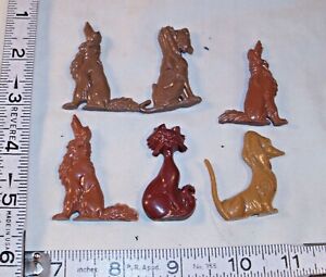 WALT DISNEY LADY AND THE TRAMP FLAT FIGURES X6 CEREAL PREMIUMS 1950s