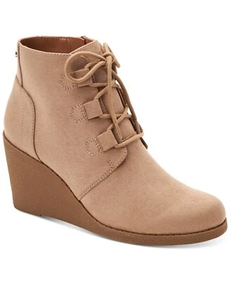 Botines con cordones de cuña Style & Co Noellee para mujer LT beige talla US 10 Foto 1 de 4