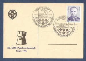Germany-DDR 1976 Chess postmark CKM 532 Rüdersdorf on souvenir postcard - Picture 1 of 1