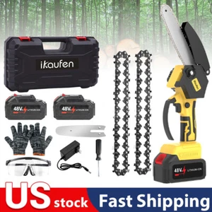 8 inch Electric Mini chainsaw Cordless Handheld Chain Saw With 2 Battery Set - Picture 1 of 15