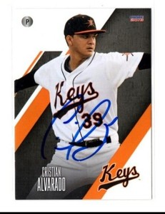 Signed Autograph Auto MiLB Minor League 2018 Frederick Keys Cristian Alvarado