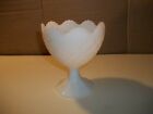 Vintage NAPCO White Milk Glass Footed Compote Candy Dish Bowl Vase Planter 1184