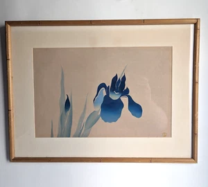 1930s Woodblock Print "Iris" After Ogata Korin Originally Edo Era Rimpa Style - Picture 1 of 8