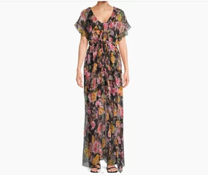 Johnny Was Jade Suri Rüschen Blumen Seide Maxikleid Größe: S $ 580 Neu mit Etikett - Bild 1 von 10