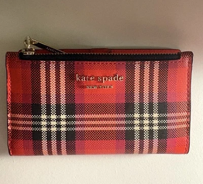 Kate Spade Wallet Black, Pink and Red Plaid - Image 1 of 4