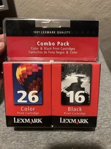 Lexmark #16 Black and #26 Color Ink Cartridges SEALED In Package - Picture 1 of 1