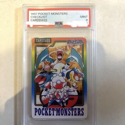 PSA 9 GEM MINT 1997 Pokemon Carddass Checklist Charizard Blastoise Venusaur JP - Image 1 of 2