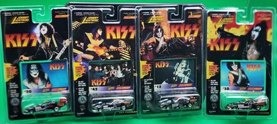 1997 JOHNNY LIGHTNING KISS COMPLETE SET OF 4 DIECAST CARS & CARDS MOSC SEALED MT - Image 1 of 4