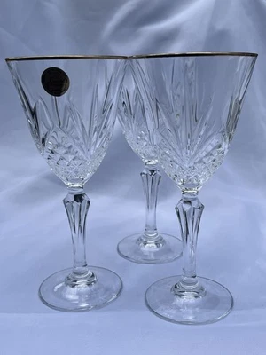 "3 copas de vino cristal de plomo cristal d'Arques hechas en Francia 7,5"" usadas buenas" Foto 1 de 4