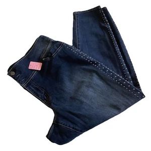Lane Bryant Stretch Jeans Damen 18 blau dunkle Waschung Verzierung Nieten Pailletten 40x29 - Bild 1 von 13