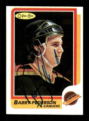1986-87 O-Pee-Chee  34 Barry Pederson signed auto autograph  BXCP33 - Image 1 of 2