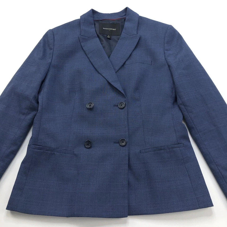 Banana Republic 2 Blue Polyester Blend Four Button Blazer Jacket - Image 1 of 4