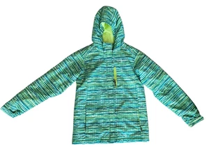 Columbia Jacket Girls L Green Waterproof Magic Mile Tippet Digi Print Outdoor - Picture 1 of 12