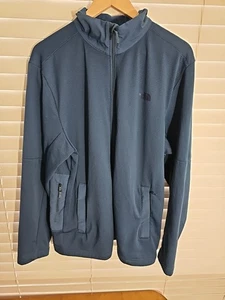 The North Face Waffle Grid Fleecejacke durchgehender Reißverschluss Wandern türkis blau Herren Large L - Bild 1 von 8