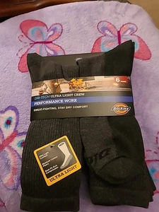 Dickies Herren schwarz (6 Paar) Dri-Tech ultraleichte Crew-Socken Multipack - Bild 1 von 9