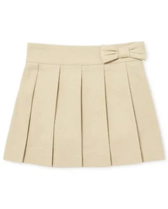 Toddler Girls' Uniform Bow Pleated Skort School Skirt with Adjustable Waist - Picture 1 of 5
