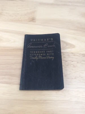 Vintage 1939 Whitman's Answer Book Leather Bound Thousand Fact Reference - Image 1 of 4