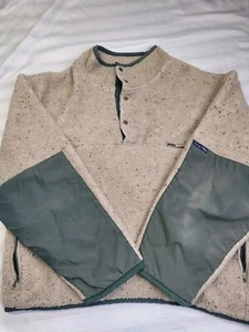 Tommy Hilfiger Sweater Mens XL Beige 1/4 Button Sherpa Outdoor Camping  Rugged - Picture 1 of 15