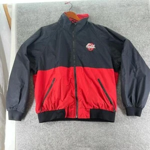 VTG Wearguard Coca Cola Long Sleeve Zip Up Jacket Red Black Mens XL Windbreaker - Picture 1 of 13