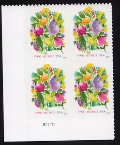 Scott #5850 Wedding Blooms Plate Block of 4 (2 oz) Forever Stamps - MNH - Picture 1 of 4