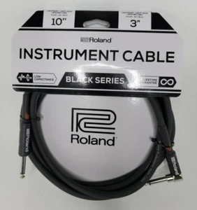 Roland RIC-B10A Black Series Instrument Cable 1/4"Straight 1/4" Right-Angle 10ft - Picture 1 of 6
