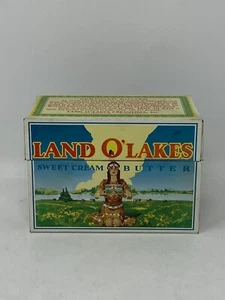 Vintage Land O Lakes Butter Metal Recipe Box for Index Cards Traditional Design - Picture 1 of 10