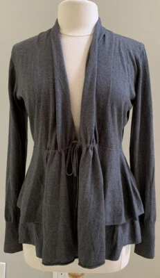 NUEVO REPETICIÓN CÁRDIGAN SUÉTER CORDÓN CAPAS ALGODÓN SEDA RAYÓN Talla EU 38 US S Foto 1 de 4