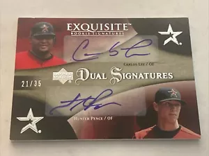 2007 Exquisite Rookie Signatures Carlos Lee Hunter Pence Dual Signatures #21/35 - Picture 1 of 11