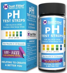pH Test Strips for Testing Alkaline and Acid Levels in the Body, 125 strips - Picture 1 of 12