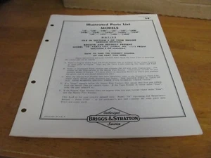 Lista de piezas ilustradas Briggs & Stratton MS-3855-78 muchos 14 modelos - Imagen 1 de 7