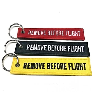 3 Mixed Embroidered REMOVE BEFORE FLIGHT Keychain Lanyard Luggage Tag Keyring - Picture 1 of 14