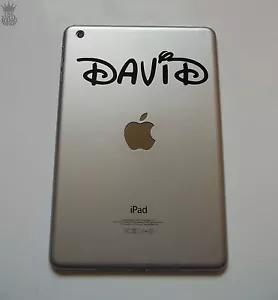 1 x Personalised Name Sticker Curly Waltz Font iPad Mini Vinyl Decal tablet kids - Picture 1 of 8