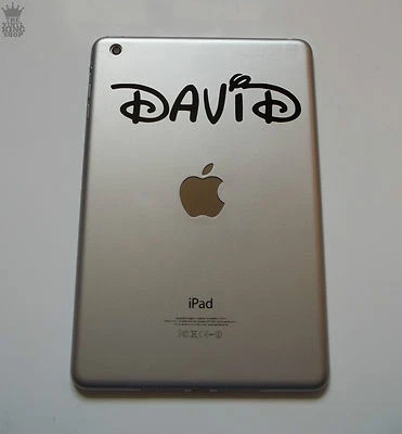 1 x Personalised Name Sticker Curly Waltz Font iPad Mini Vinyl Decal tablet kids - Image 1 of 4