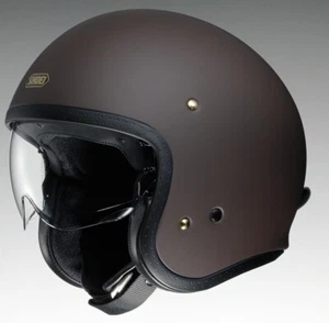 shoei j o open face helmet Matt Brown Size Small 55-56cm - Picture 1 of 7