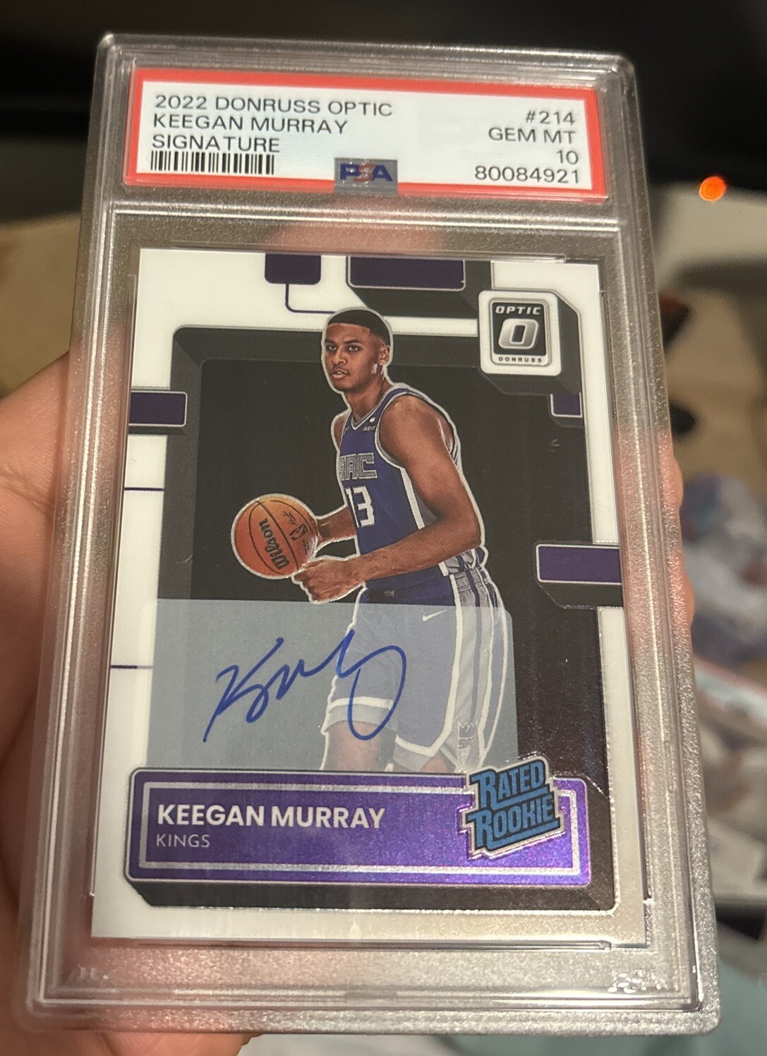 2022-23 Donruss Optic #214 Keegan Murray Rated Rookie  Auto PSA 10