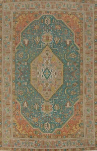 Traditional Wool Hand-knotted Green Over-Dyed Living Room Area Rug 7x10 Carpet - Picture 1 of 19