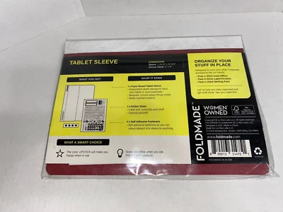 FOLDMADE Paperboard Tablet Sleeve Magnetic Closure in LIPSTICK or SNOW - Image 1 of 4