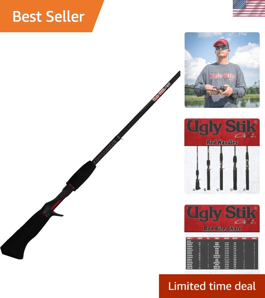 Caña de pescar ligera GX2 5'6" con diseño de punta transparente - perfecta para todos los pescadores Foto 1 de 4