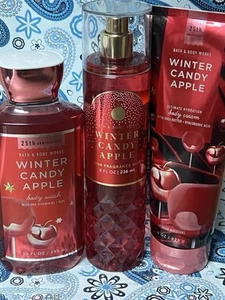 Bath & Body Works Gift Set WINTER CANDY APPLE Body Cream, Body Mist & Body Wash - Picture 1 of 1