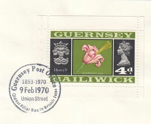 4d Booklet Pane Guernsey Used Oldest Pillar Box British 1969 ON PIECE (147615) - Picture 1 of 1