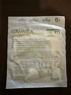 Guantes quirúrgicos Ansell Gammex sin polvo neopreno estériles 42 pares tamaño: 6 1/2 Foto 1 de 3