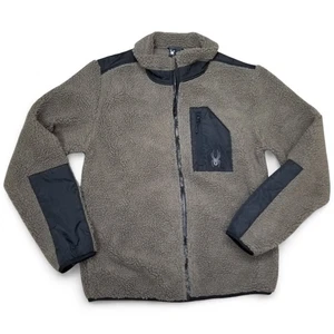 Chaqueta Spyder Para Hombres Grande Sherpa Militante Tostado Marrón Vellón Cremallera Completa Exterior Nueva - Imagen 1 de 11