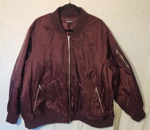 Giacca bomber Roamans donna tg 26/28 raso zip davanti bordeaux zip tasche - Foto 1 di 7