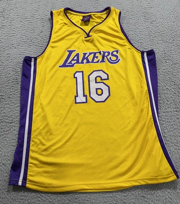 Los Angeles Lakers Jersey Mens XL Yellow Purple NBA Basketball Pau Gasol 16 - Image 1 of 4