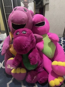 3 Stück Barney Plüsch. 2 Playskool 1992 Vintage sprechende Plüsch funktioniert. getestet - Bild 1 von 6