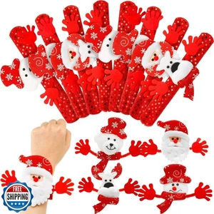 Blulu 20 Pieces Christmas Slap Bracelets Christmas Snap Bracelet  - Picture 1 of 5