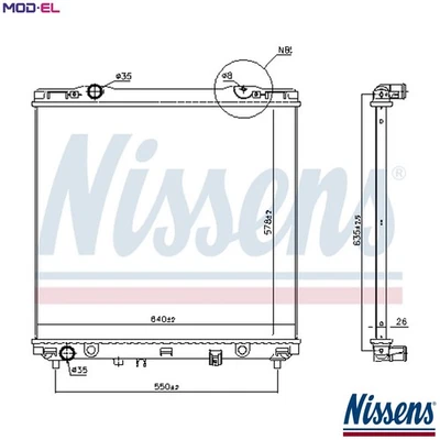 RADIATOR ENGINE COOLING 66773 FOR KIA G4JS 2.4L 4cyl SORENTO I - Image 1 of 4
