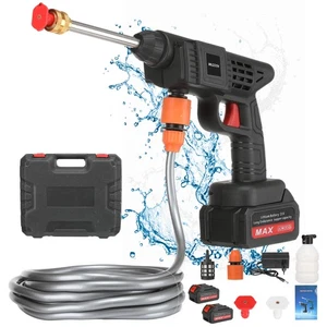 Hochdruckreiniger 150bar Akku 21V Tragbar Autowäsche mit 2 Düsen + 5m Schlauch - Bild 1 von 20