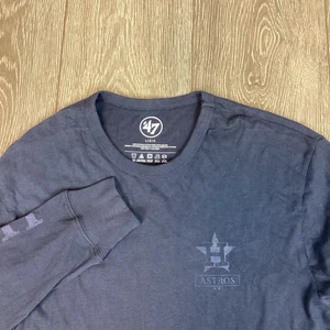 Houston ASTROS Long Sleeve Tshirt MLB Navy Men’s L Blue NEW Lightweight - Picture 1 of 7