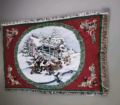 Vacaciones Disney Mickey Mouse Minnie Pluto Donald Navidad Tapiz Manta Foto 1 de 4